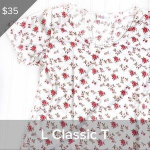 LuLaRoe L Vintage Floral Print Classic T